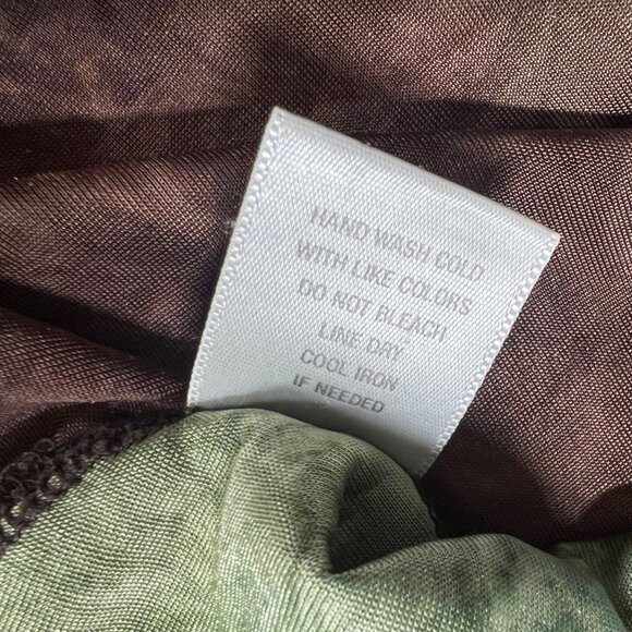 Y2K Green Velvet Burnout Top Indie Going Out Top Forest Fairy Grunge Brown Small - Picture 9 of 12